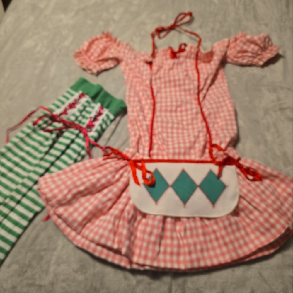 Leg Avenue Strawberry Shortcake Costume Dress Pink Gingham Cosplay Halloween S/M